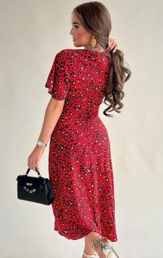Girl in Mind Red Leopard Dress