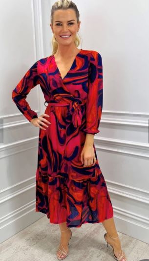 Kate & Pippa faux wrap dress with tiered skirt
