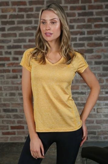 Rant & Rave Relax and Renew V Neck T-Shirt Yellow