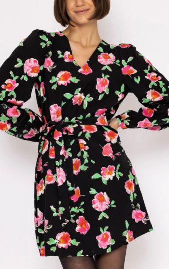 Vero Moda black dress with pink flower